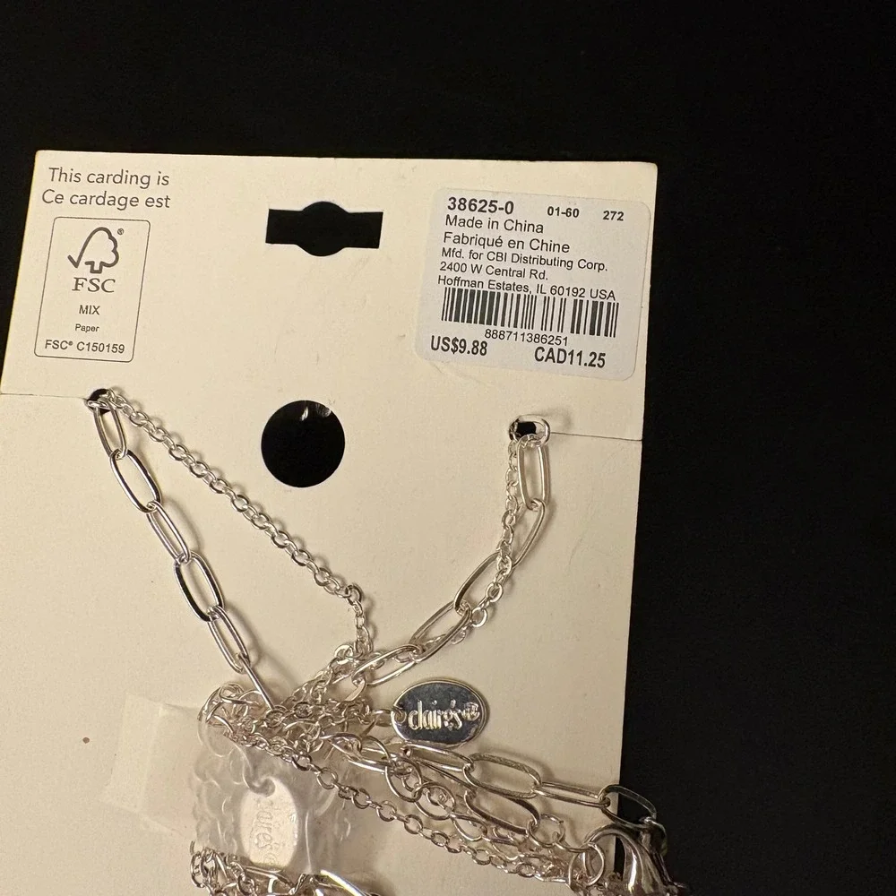 NWT Claires Silver Aquarius Zodiac Layered Set of 2 Necklaces‎ Jan Feb Gift